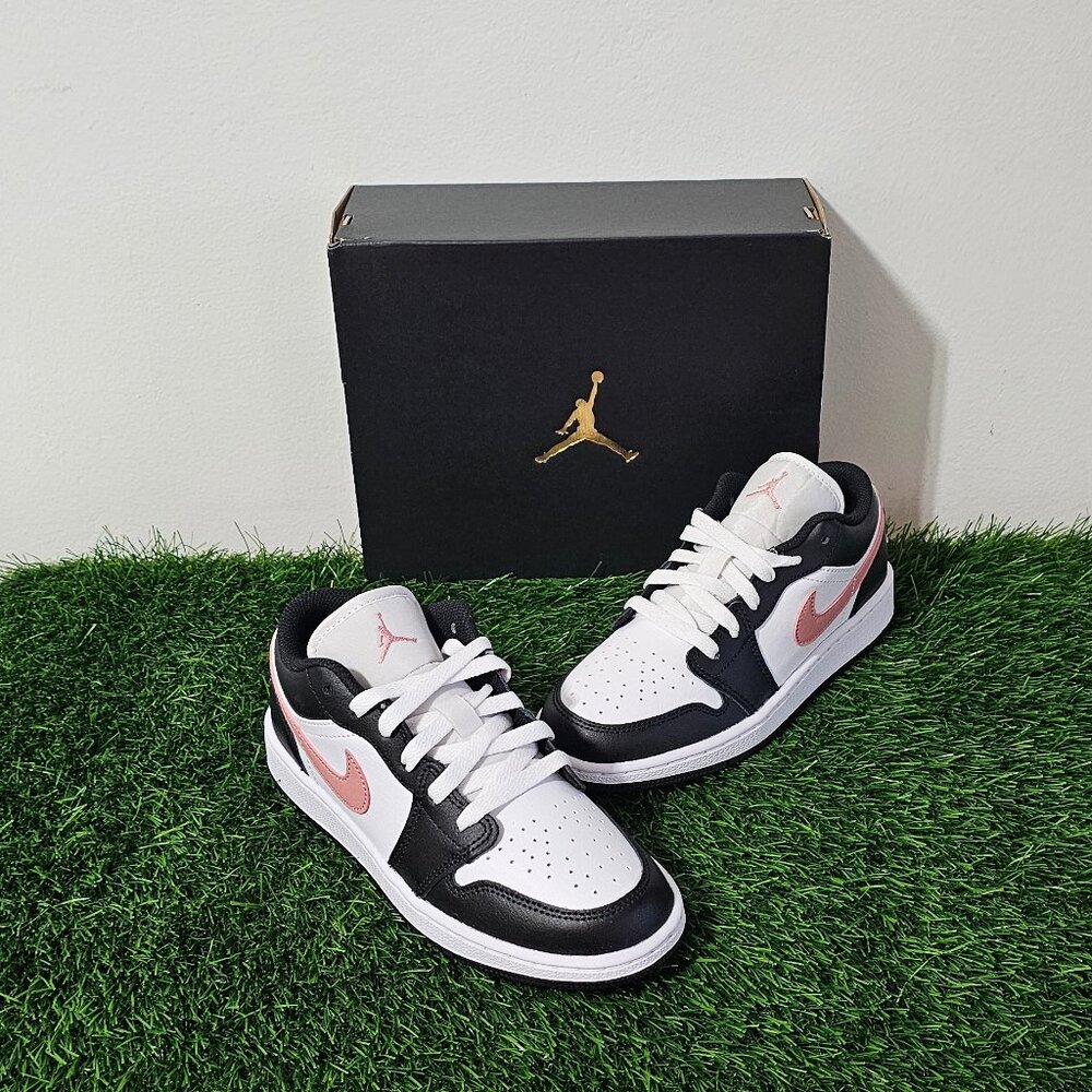 Air Jordan 1 Low (GS) - White/Rust Pink/ Black - Big Kids' Size 4 - 553560 165